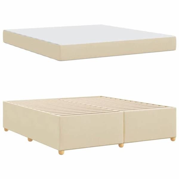 Maison Exclusive - Sängram med madrass Crème 180 x 200 cm tyg Grädde