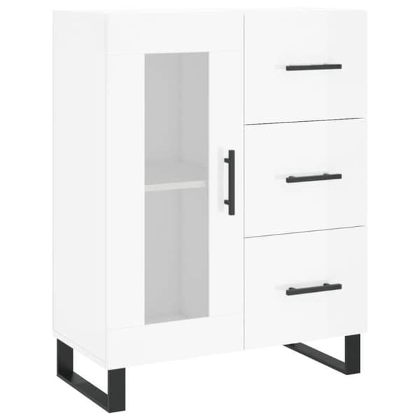 Maison Exclusive - Buffé Vit glänsande 69,5x34x90 cm Ingenjörsträ