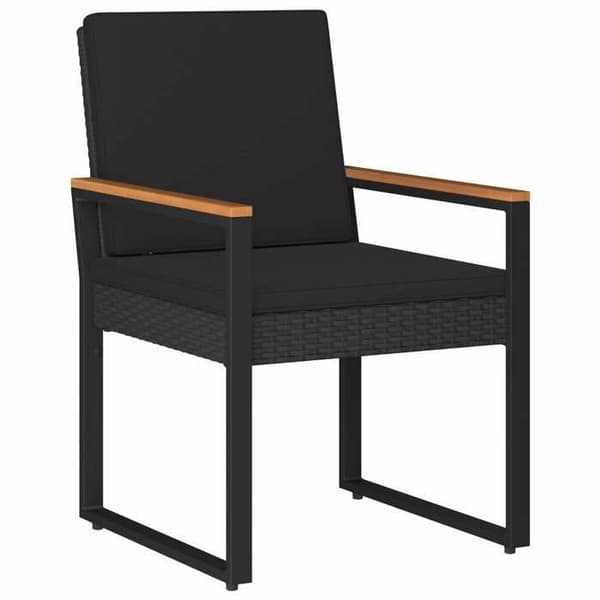 Maison Exclusive - 4 kpl ulkokalusteita musta polyrottinki