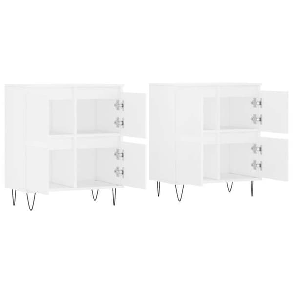 Maison Exclusive - Buffeter 2 stk hvidt ingeniørtræ
