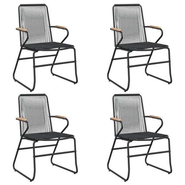 Maison Exclusive - Have spisebordssæt 5 stk Sort Rattan PVC