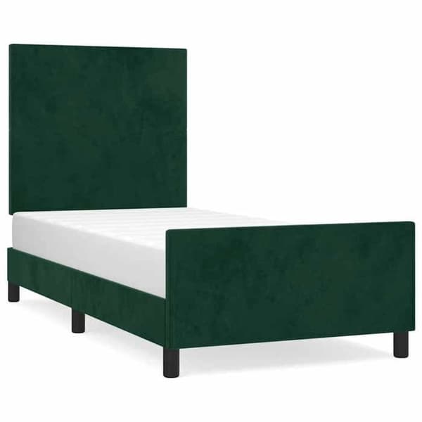 Maison Exclusive - Sängram utan madrass mörkgrön 90x200 cm sammet