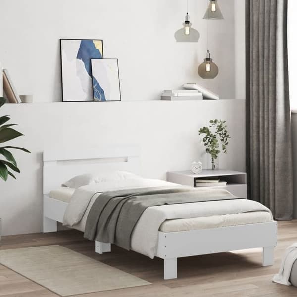 Maison Exclusive - Sengestel uden madras med hvid hovedgærde 75x190 cm