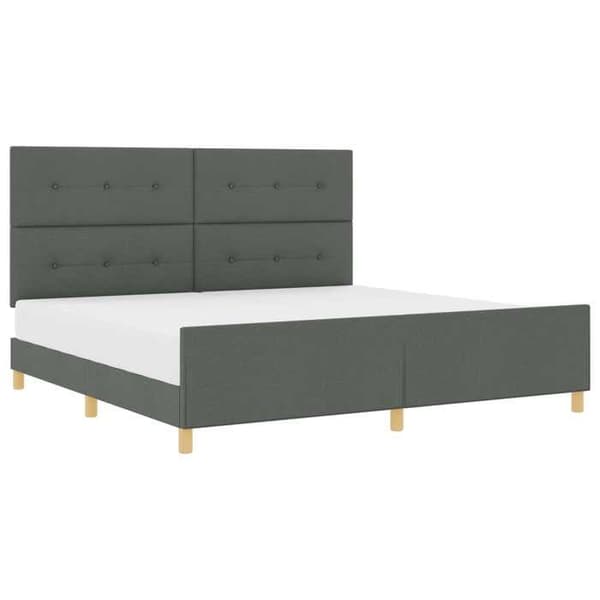 Maison Exclusive - Sengestel med hovedgærde Mørkegrå 200 x 200 cm stof