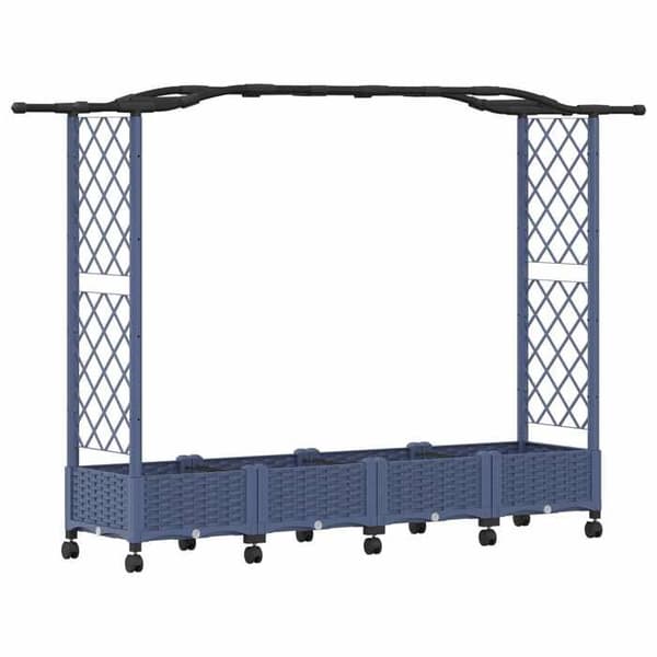 Maison Exclusive - Høj Seng med Gitter og Grå Tag 207 x 40 x 129 cm PP Grå