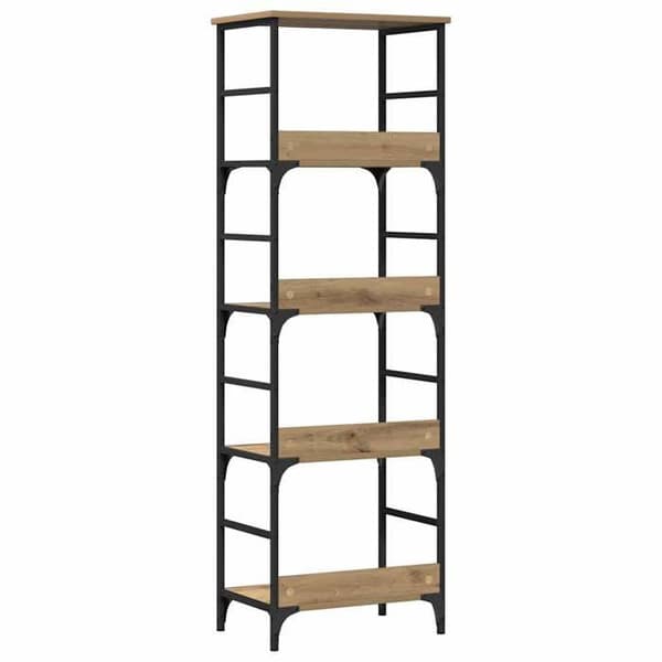Maison Exclusive - Bibliotek i egetræ, håndlavet 50x33x153 cm, ingeniørtræ