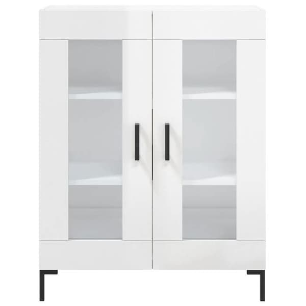 Maison Exclusive - Hvid glans buffet 69,5x34x90 cm Ingeniørtræ Vit