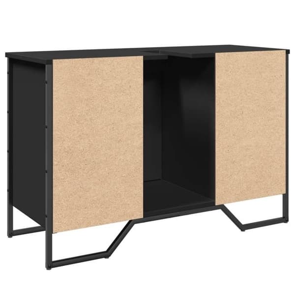 Maison Exclusive - Sort badeværelsesskab med vask 91x35x60 cm