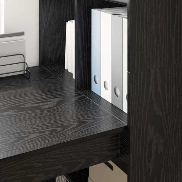 Maison Exclusive - Kontor Sort egetræ Ingeniørtræ 122 x 67 x 145 cm svart ek