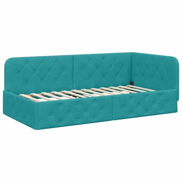 Maison Exclusive - Turquoise hörnsängram 100 x 200 cm Sammet Turkos