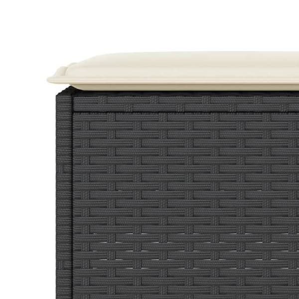 Maison Exclusive - Havebar sæt 5 dele med sorte polyrattan puder Svart