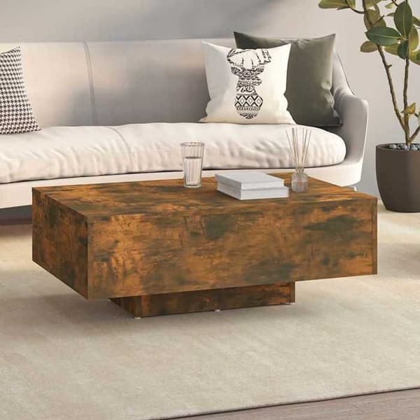 Maison Exclusive - Sofabord Røget eg 85x55x31 cm Ingeniørtræ
