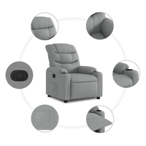 Maison Exclusive - Lätt grå recliner i tyg