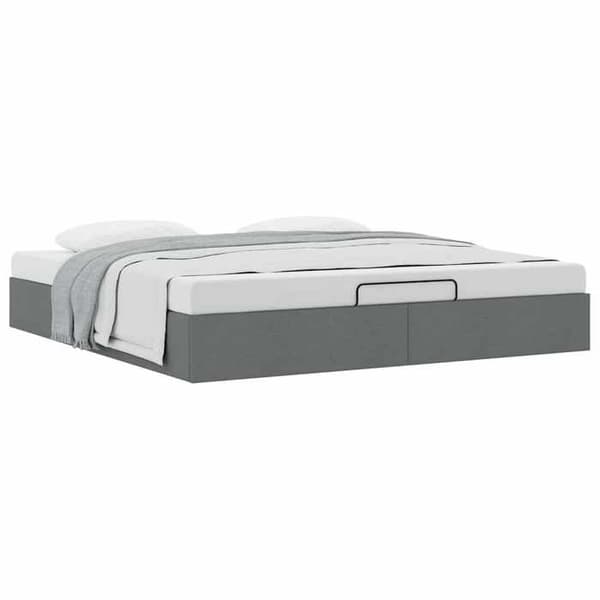 Sengestel ottoman - EKSKLUSIV HUS - 180x200 cm - Mørkegrå - Polyesterstof - Hydraulisk opbevaring Mörkgrå