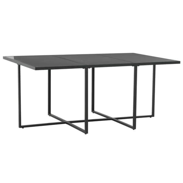 Maison Exclusive - Utomhusmatgrupp 7 delar med svarta kuddar i flätad resin