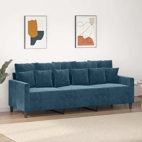 Maison Exclusive - Soffa 3-sits Blå 180 cm Sammet