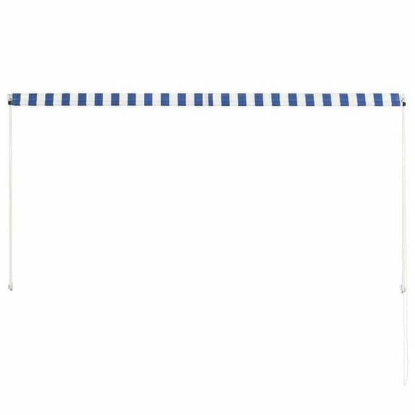 Fällbart tak - Exklusivt hus - 250 x 150 cm - Blå och vit - Belagt polyester tyg Blå och vit