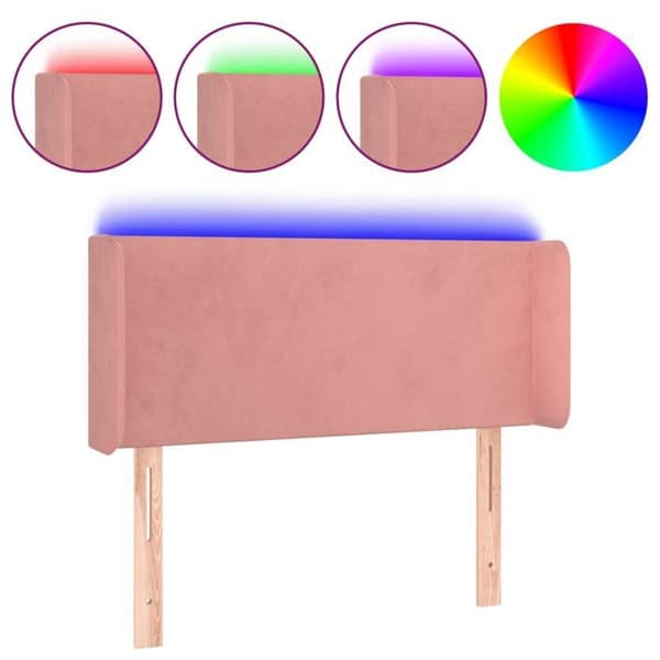 Maison Exclusive - LED Hovedgærde Rosa 103x16x78/88 cm Velour Ros