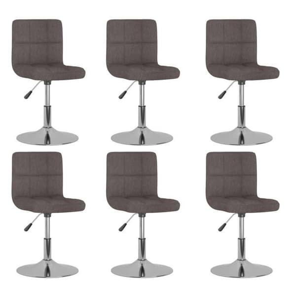 Maison Exclusive - Snurrande matstolar set om 6 taupe tyg
