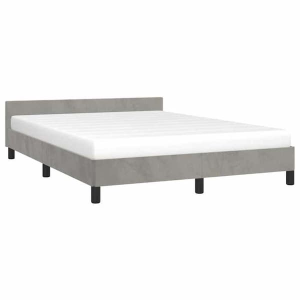 Maison Exclusive - Sängram utan madrass ljusgrå 140x200 cm sammet