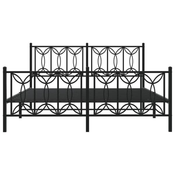 Sengestel - EKSKLUSIV HUS - 150x200 cm - Solid stål - Hovedgærde inkluderet - Opbevaring under sengen Svart