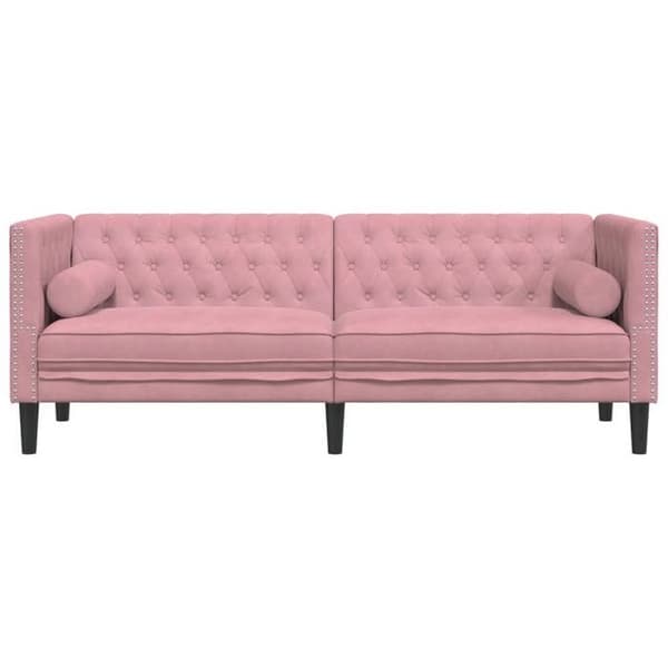 Maison Exclusive - Chesterfield sofa med puder 3 pladser rosa velour