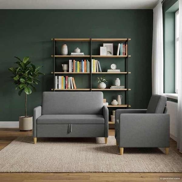 Maison Exclusive - Soffa med förvaring 2 st Grå mörk Polyester