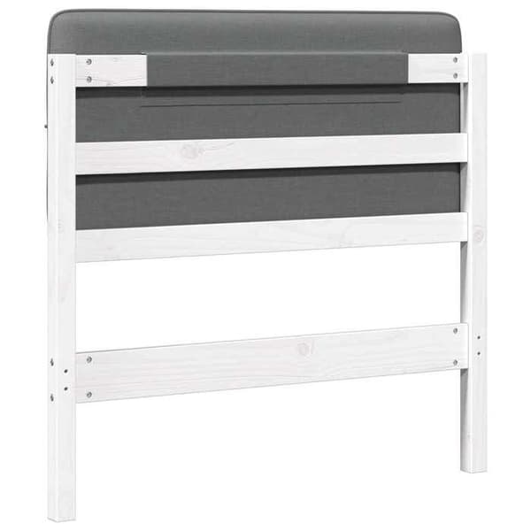 Maison Exclusive - Klädd sänggavel Vit och ljusgrå 100 cm Massivt trä