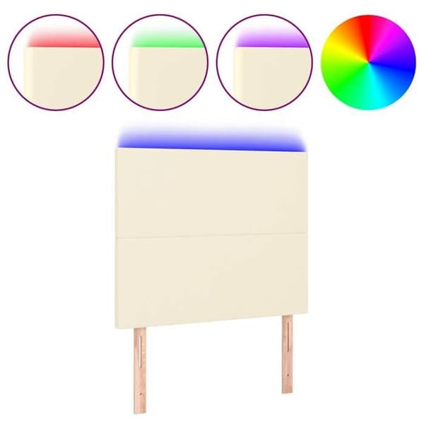 Maison Exclusive - LED Hovedgærde Creme 80x5x118/128 cm Simililæder