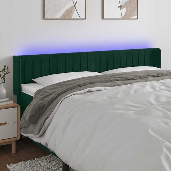 Maison Exclusive - LED-pääty vihreä 183x16x78/88 cm sametti Mörkgrön