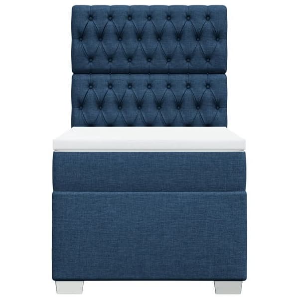 Maison Exclusive - Sengestel med springmadras Blå 90x200 cm Stof