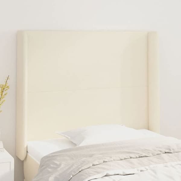 Maison Exclusive - Hovedgærde med ører Creme 103x16x118/128 cm Simililæder Grädde