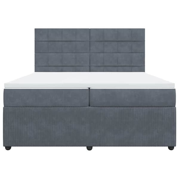 Maison Exclusive - Sänkylaatikko ja harmaa samettimatrassi 200x200cm