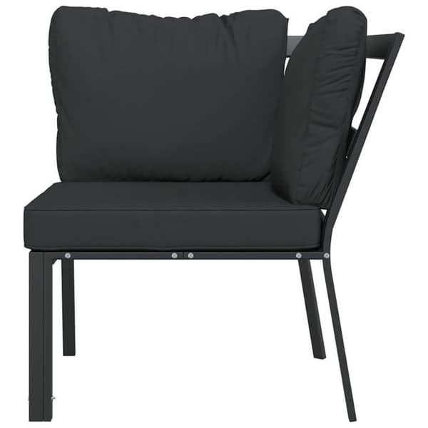 Havestol - EKSKLUSIV HUS - 76 x 76 x 79 cm - Pulverlakeret stål - Polstrede grå puder - Modulær Grå