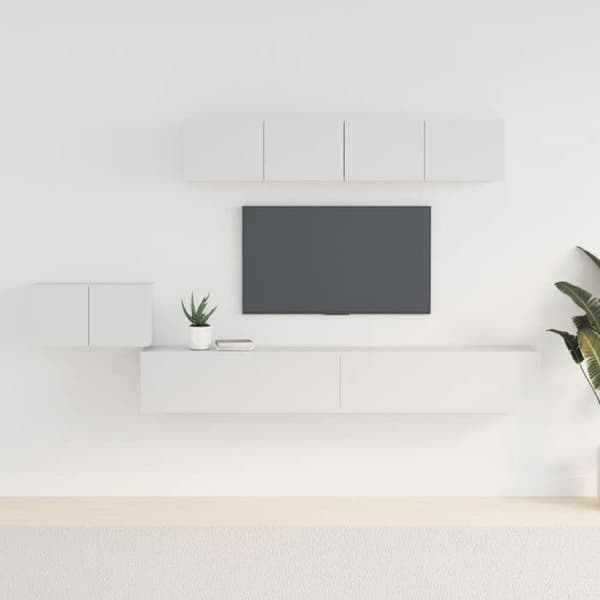 Maison Exclusive - 5-delt TV-møbel sæt Hvid Ingeniørtræ Vit