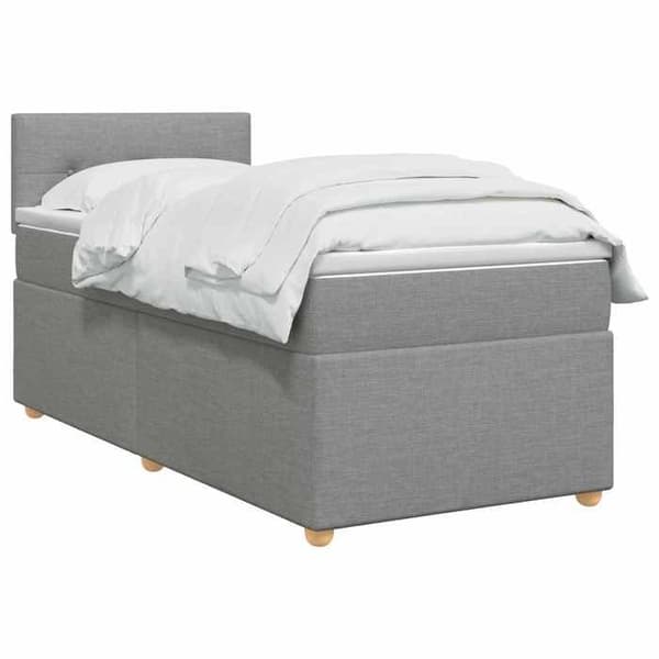 Maison Exclusive - Boxspring seng med madras Lys grå 90 x 190 cm Stof