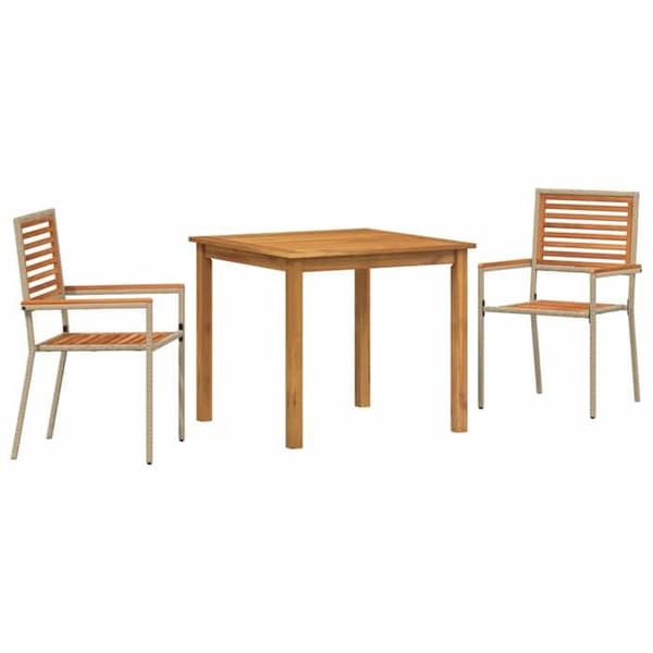 Maison Exclusive - Sæt af 3 pc. spisebord til haven Beige beige