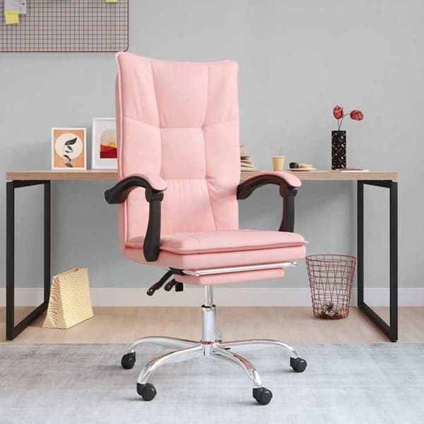Maison Exclusive - Kontorstol med vippefunktion i rosa kunstlæder