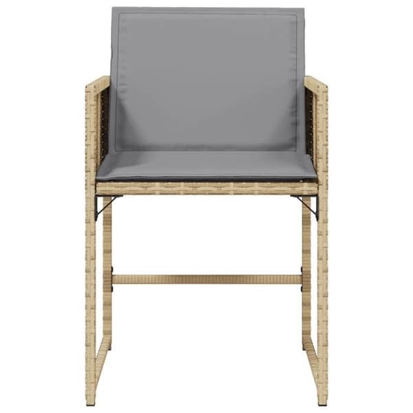 Maison Exclusive - Trädgårdsstolar med kuddar, set om 4, blandning beige
