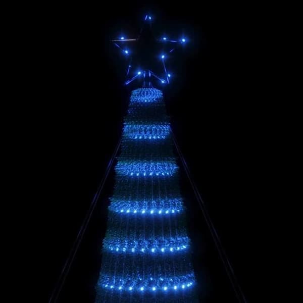Juletræ - EKSKLUSIV HUS - 688 LED - Blå - 300 cm - 8 lys effekter Blå