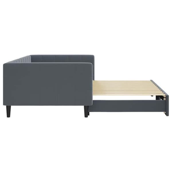 Maison Exclusive - Päivävuode, jossa on alavuode ilman patjaa, tummanharmaa 100x200 cm Mörkgrå