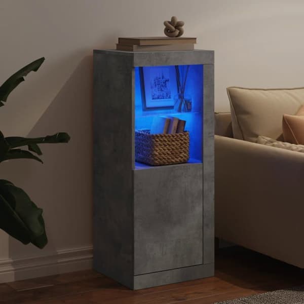 Buffet - EKSKLUSIVT HUS - 41x37x100 cm - Beton grå - RGB LED - USB 5V betong grå