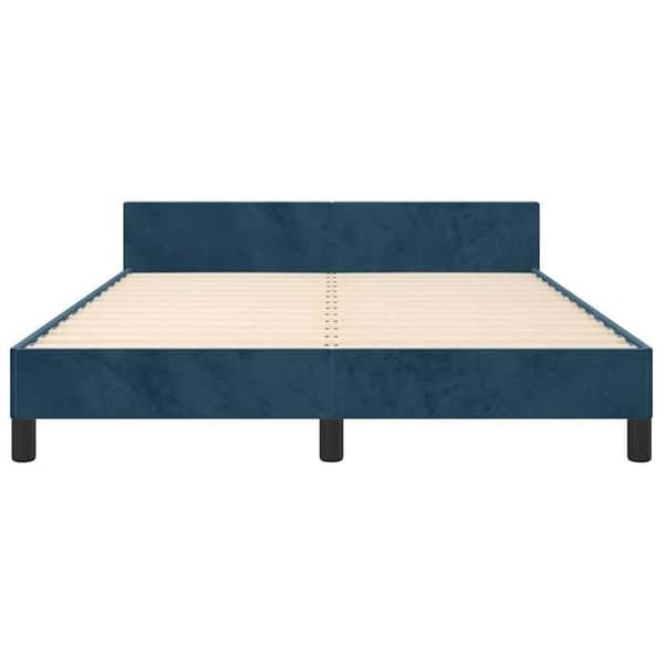 Maison Exclusive - Sängram utan madrass mörkblå 140x190 cm sammet