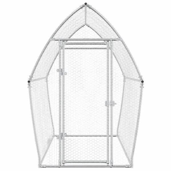 Maison Exclusive - Silverfärgad hönsgård 200x105x182 cm galvaniserat stål Silver