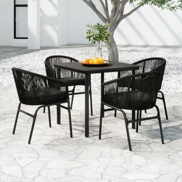 Maison Exclusive - Have spisebordssæt 5 stk Sort