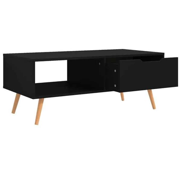 Bord - EKSKLUSIV HUS - 100 x 49,5 x 43 cm - Sort - Ingeniørtræ - Rektangulær Svart