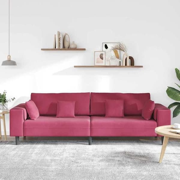 Maison Exclusive - Soffa Bordeaux 250 x 77 x 76 cm Sammet Bordeaux