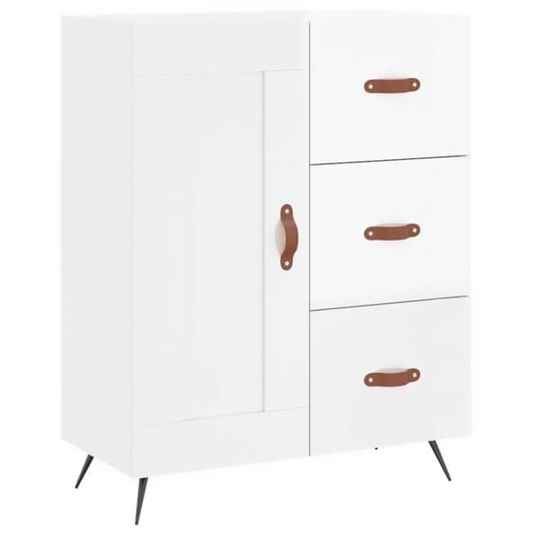 Buffé - EXKLUSIVT HUS - 69,5x34x90 cm - Blank vit - Ingenjörsträ - Väggmontering ingår Vit