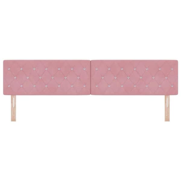 Hovedgærde - EKSKLUSIV HUS - Velour - 200 cm - Rosa - RGB LED-striber Ros