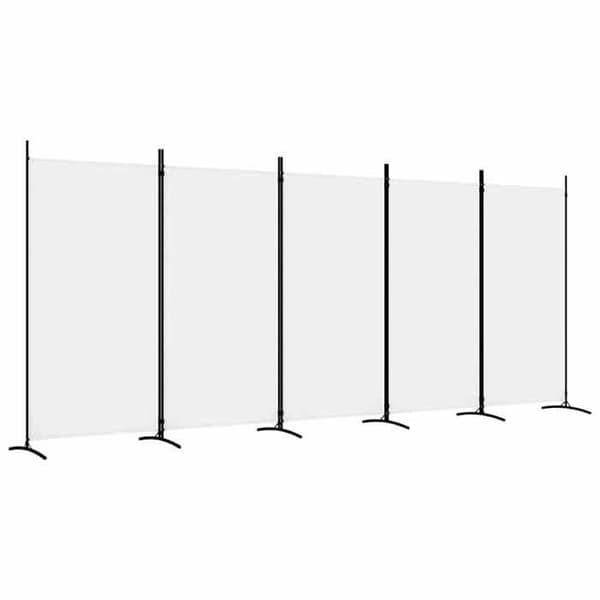 Adskillelsesvæg - EKSKLUSIV HUS - 5 paneler - Hvid - 433x180 cm - 100% polyester stof Vit